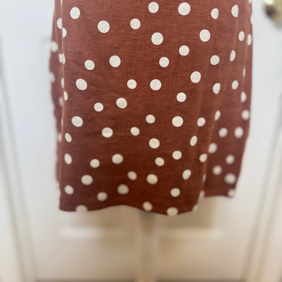 NWT Abercrombie & Fitch Linen Blend Polka Dot Mini Dress - M - Picture 3 of 8